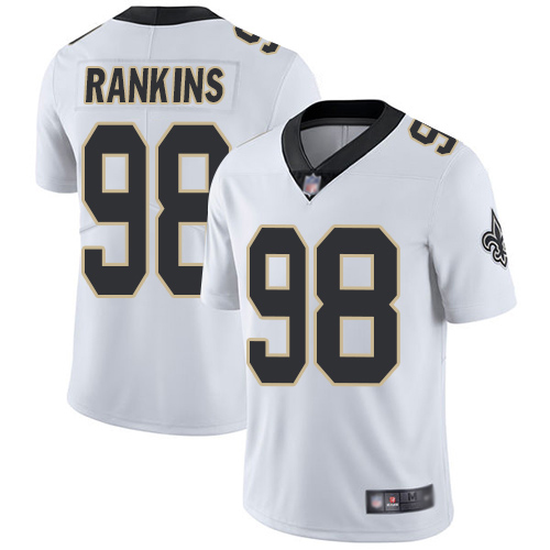 Men New Orleans Saints Limited White Sheldon Rankins Road Jersey NFL Football #98 Vapor Untouchable Jersey->new orleans saints->NFL Jersey